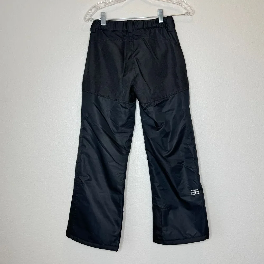 SKIGEAR Ski‎ Snow Board Pants YOUTH MED Black Front Zip Gators Reinforced Rear